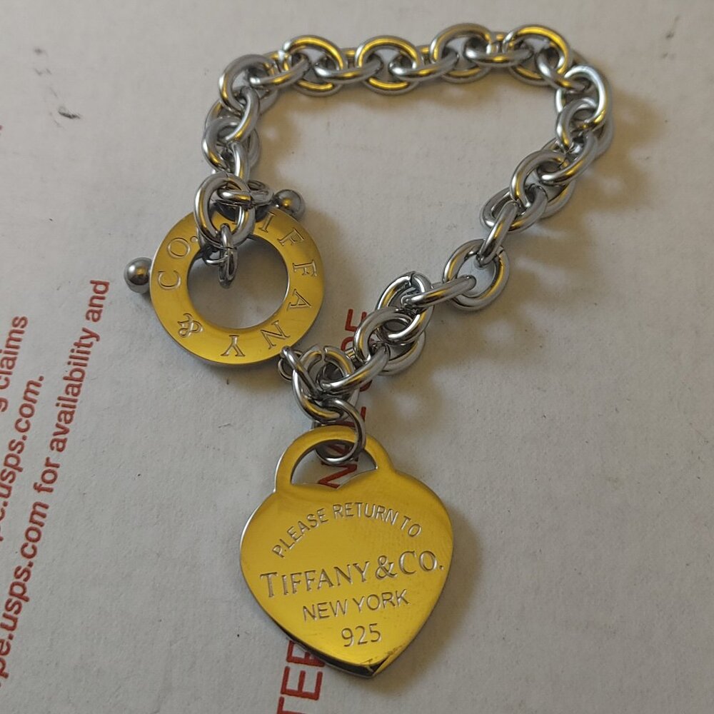 Tiffany Silver Heart Pendant Bracelet